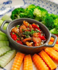 RAU CỦ LUỘC CHẤM KHO QUẸT